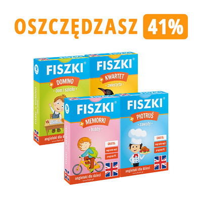 Zestaw fiszek - 4 GRY JĘZYKOWE DLA DZIECI - oszczędzasz 41 zł!