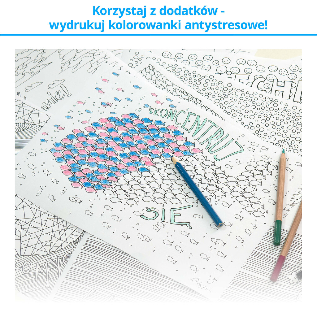Materiały dodatkowe do fiszek szkoleniowych - kolorowanki antystresowe