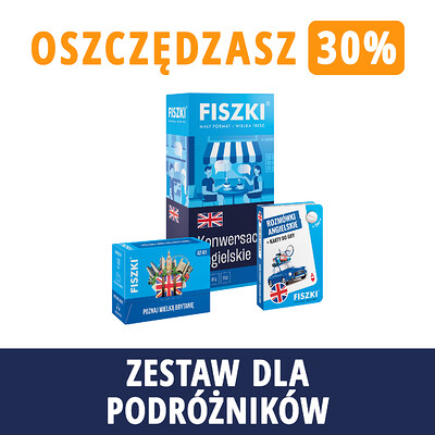Zestaw fiszek - ANGIELSKI DLA PODRÓŻNIKÓW - oszczędzasz 38 zł!