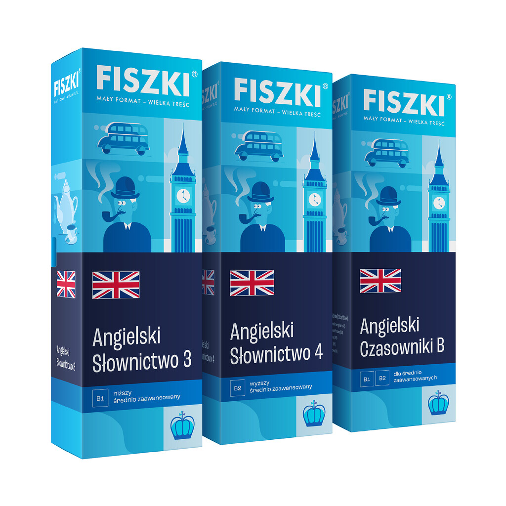 Zestaw fiszek - Angielski dla średnio zaawansowanych - skuteczna i szybka metoda nauki języka angielskiego
