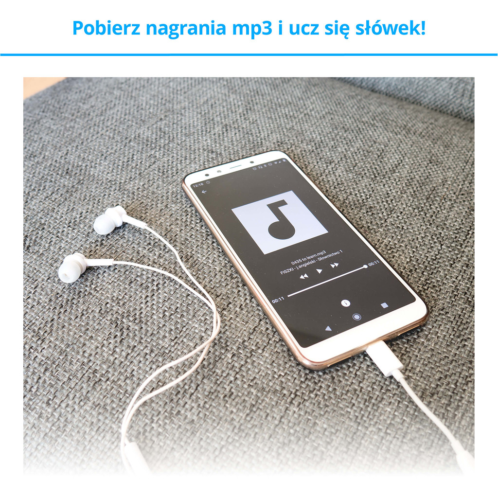 Fiszki audio - prezentacja funkcji SPELL na smartfonie