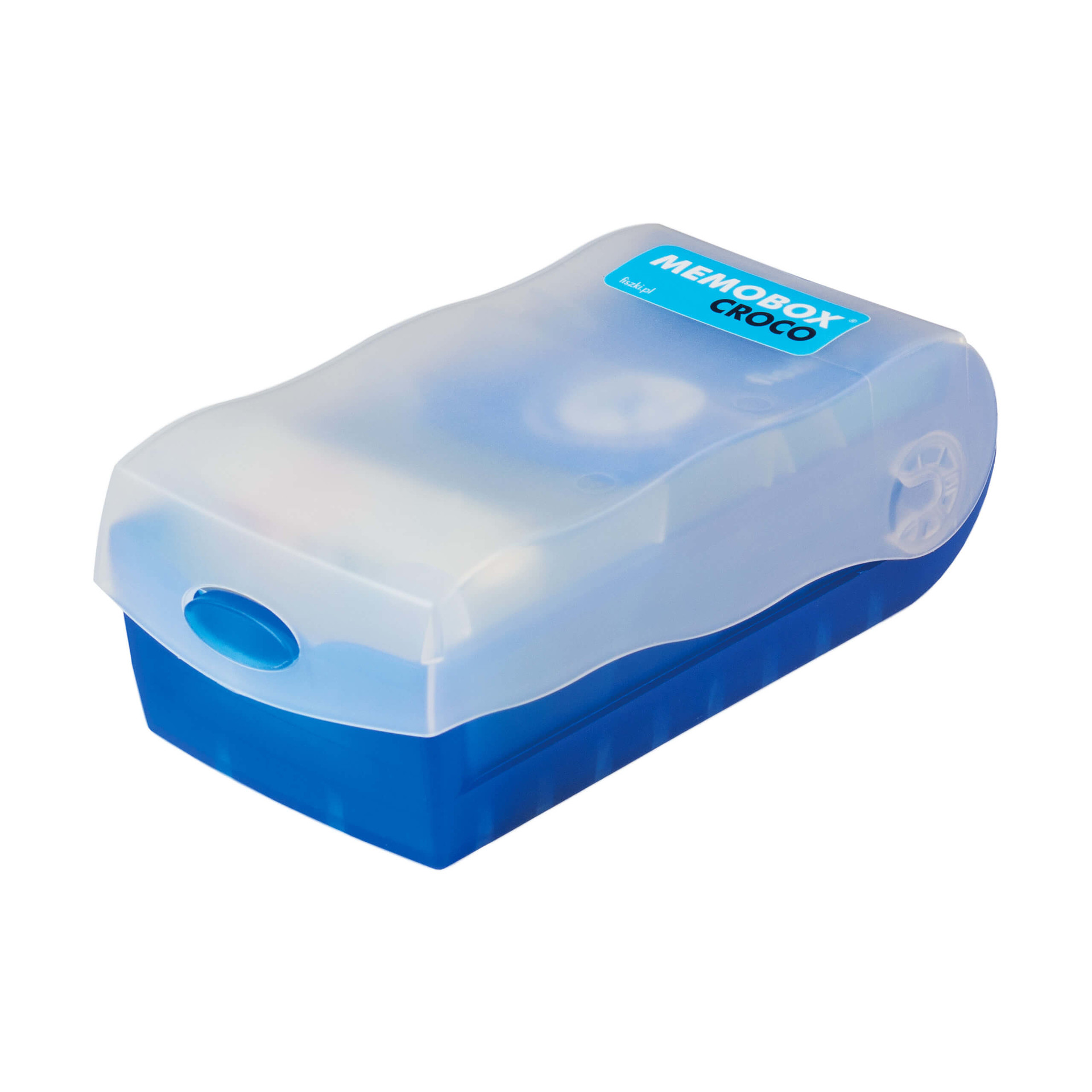 MEMOBOX CROCO - niebieskie pudełko do nauki z fiszek