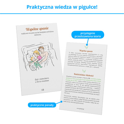 Seria Mądry Rodzic - karty prezentujące praktyczne porady dla przyszłych i obecnych rodziców