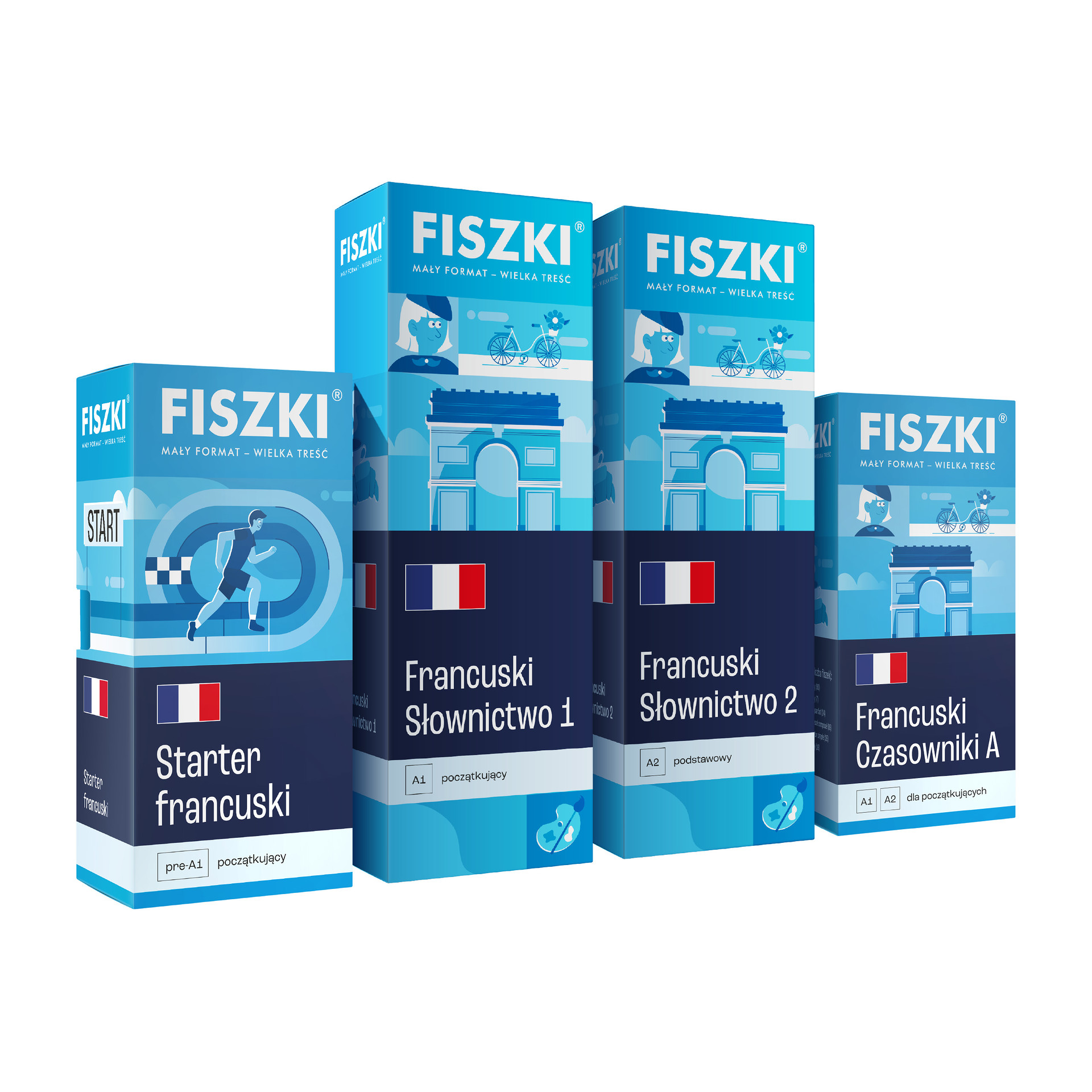 Zestaw FISZKI - język francuski - Kurs francuski dla początkujących (poziom A1-A2)