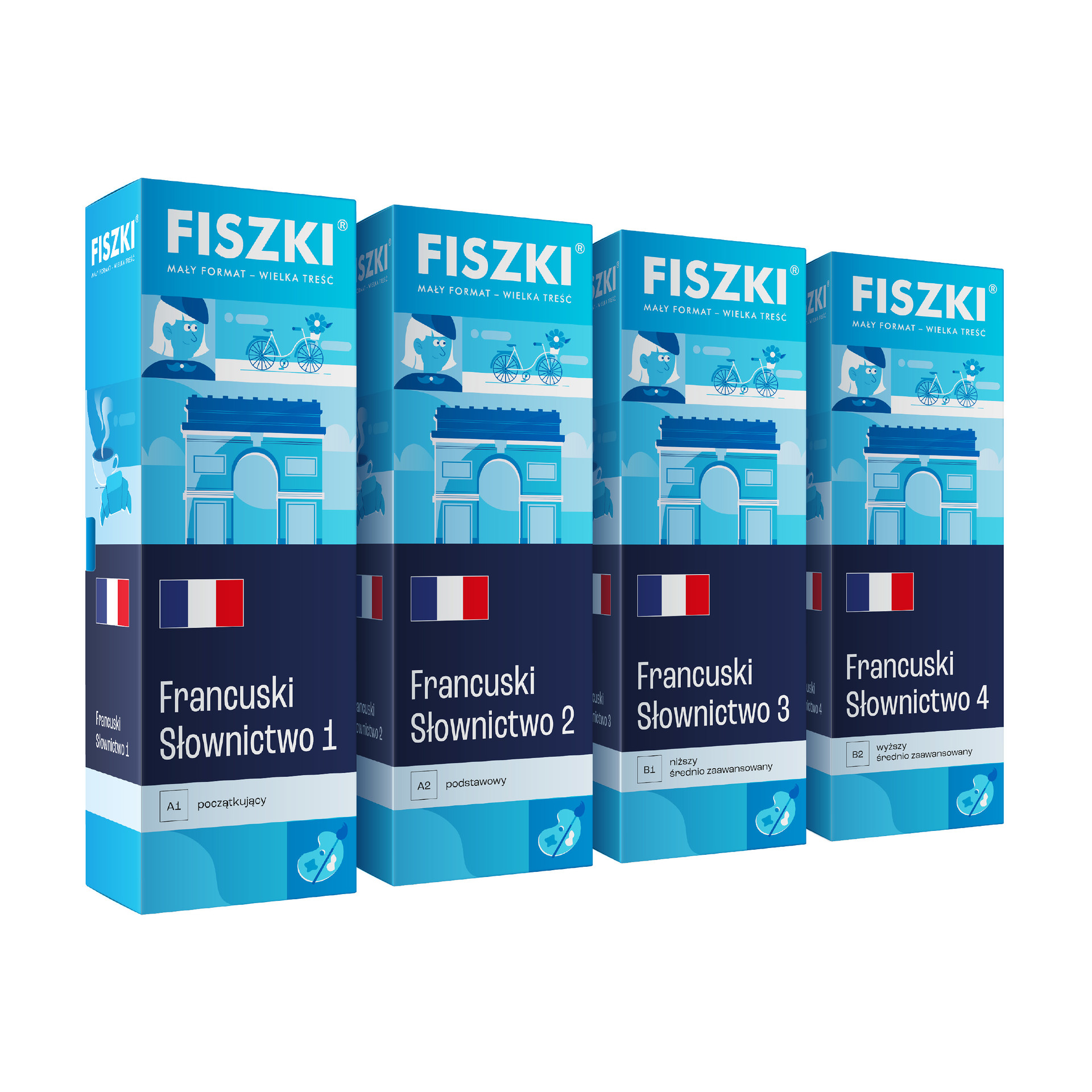 Zestaw FISZKI - język francuski - Kurs francuski XXL (poziom A1-B2)