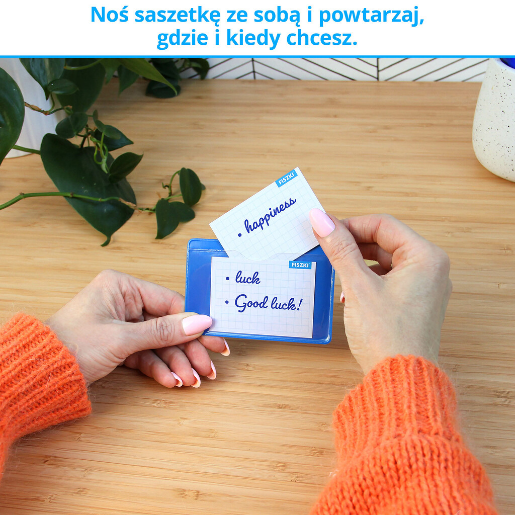 Etui - saszetka, dzięki której wybrane fiszki można mieć zawsze przy sobie