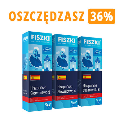 Zestaw fiszek - HISZPAŃSKI DLA ŚREDNIO ZAAWANSOWANYCH - oszczędzasz 133 zł!
