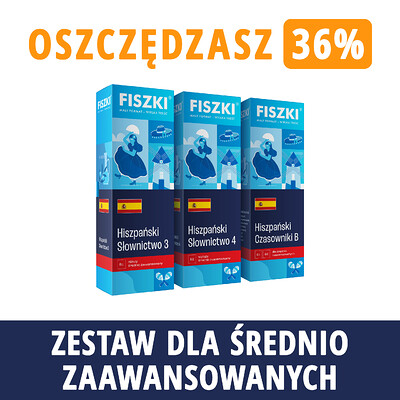 Zestaw fiszek - HISZPAŃSKI DLA ŚREDNIO ZAAWANSOWANYCH - oszczędzasz 133 zł!