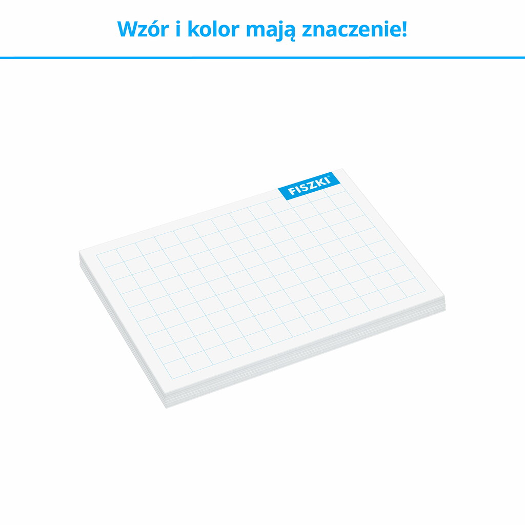 Fiszki in blanco - czyste fiszki w kolorze białym w kratkę