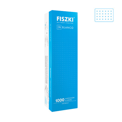 Zestaw fiszek - IN BLANCO 1000 - czyste fiszki (standardowy format, białe, w kropki)
