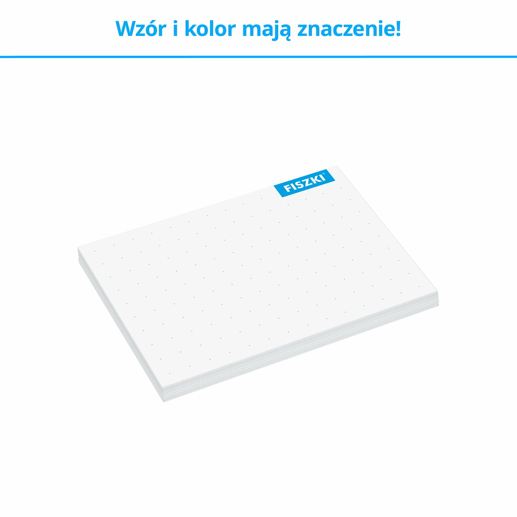 Fiszki in blanco - czyste fiszki w kolorze białym w kropki