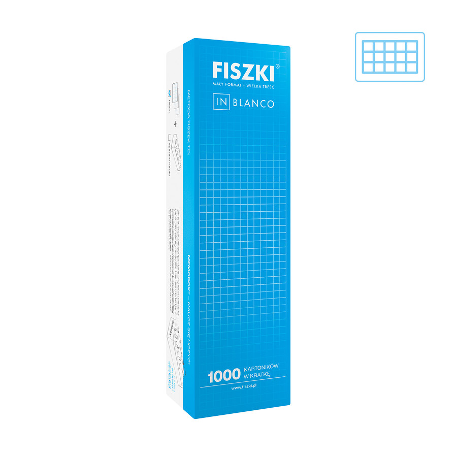 IN BLANCO 1000 - czyste fiszki (standardowy format, białe, w kratkę)