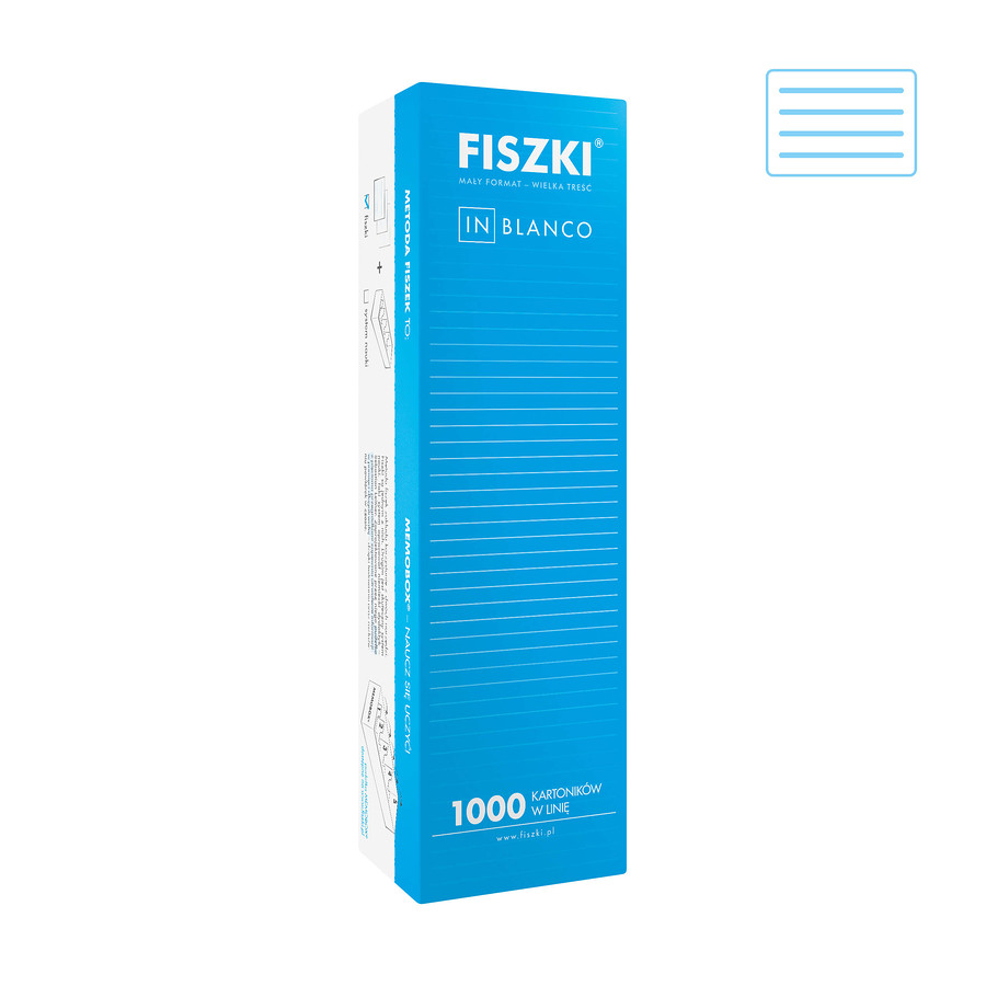 IN BLANCO 1000 - czyste fiszki (standardowy format, białe, w linię)