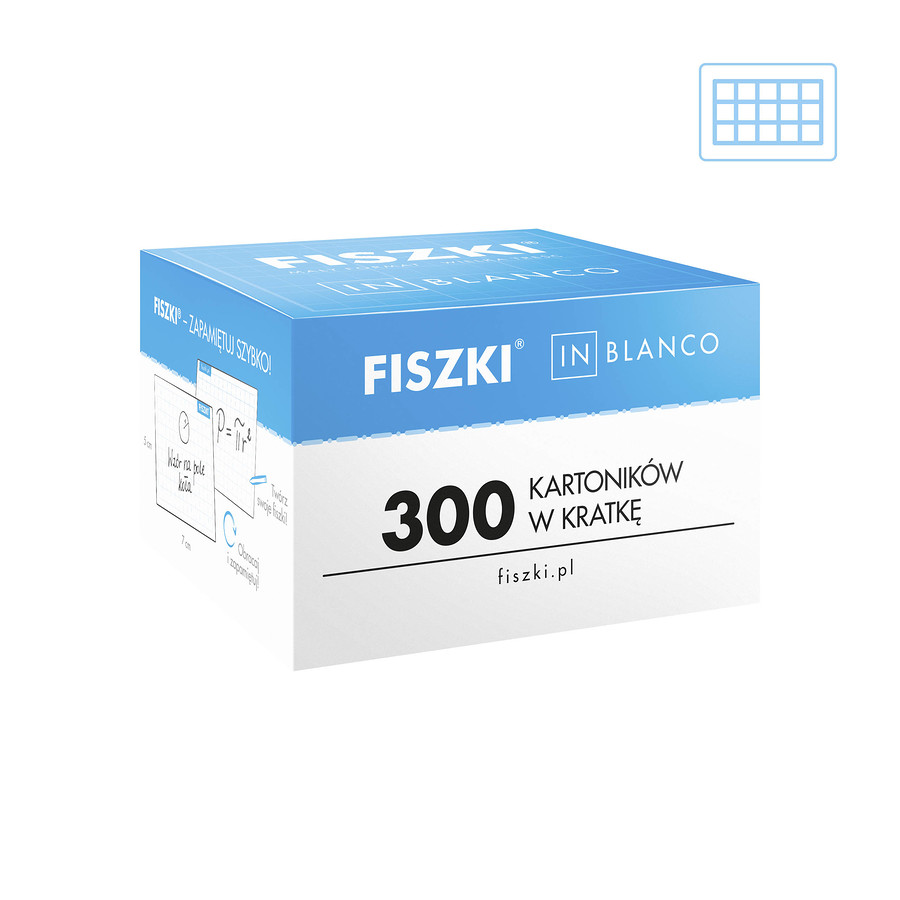 IN BLANCO 300 - czyste fiszki (standardowy format, białe, w kratkę)