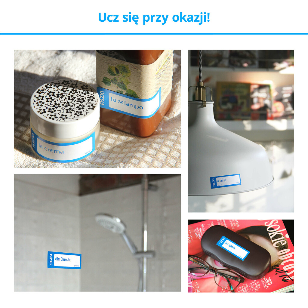 Klejki - przykład oklejenia przedmiotów w otoczeniu