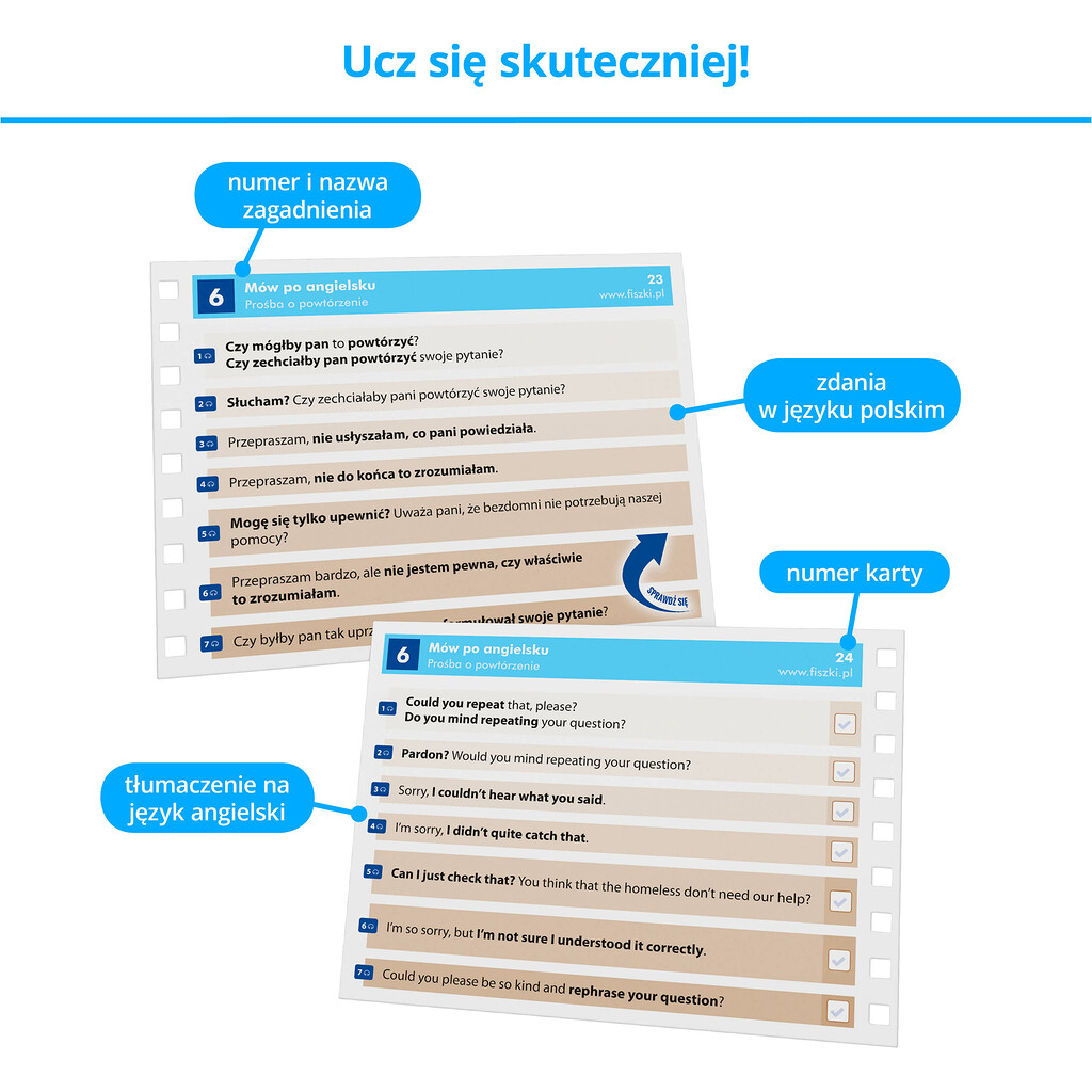Mów i pisz po angielsku - karty do skutecznej nauki języka angielskiego na poziomie podstawowym