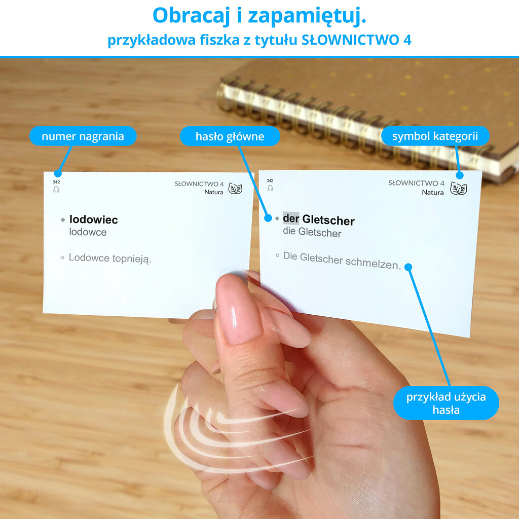 Przykładowa fiszka z tytułu niemiecki - Słownictwo 4