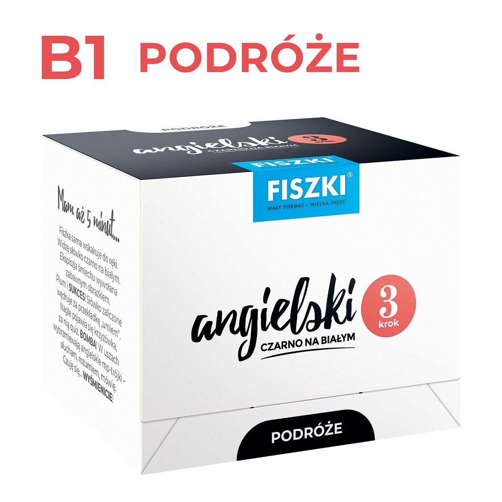 Fiszki ilustrowane - angielski czarno na białym - podróże - krok 3 - skuteczna i szybka metoda nauki języka angielskiego