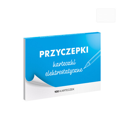 Zestaw fiszek - PRZYCZEPKI - karteczki elektrostatyczne (duży format, białe)