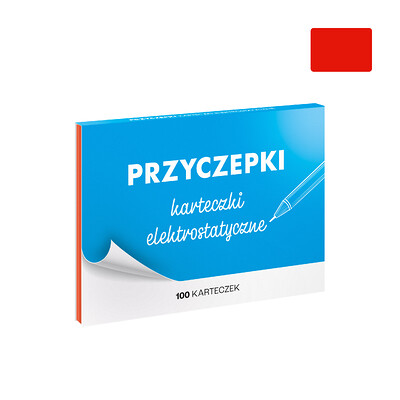 Zestaw fiszek - PRZYCZEPKI - karteczki elektrostatyczne (duży format, czerwone)