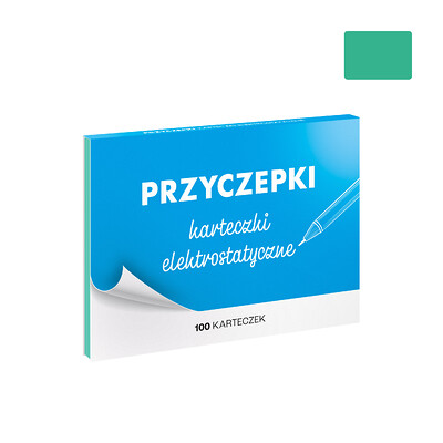 Zestaw fiszek - PRZYCZEPKI - karteczki elektrostatyczne (duży format, turkusowe)