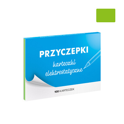 Zestaw fiszek - PRZYCZEPKI - karteczki elektrostatyczne (duży format, zielone)