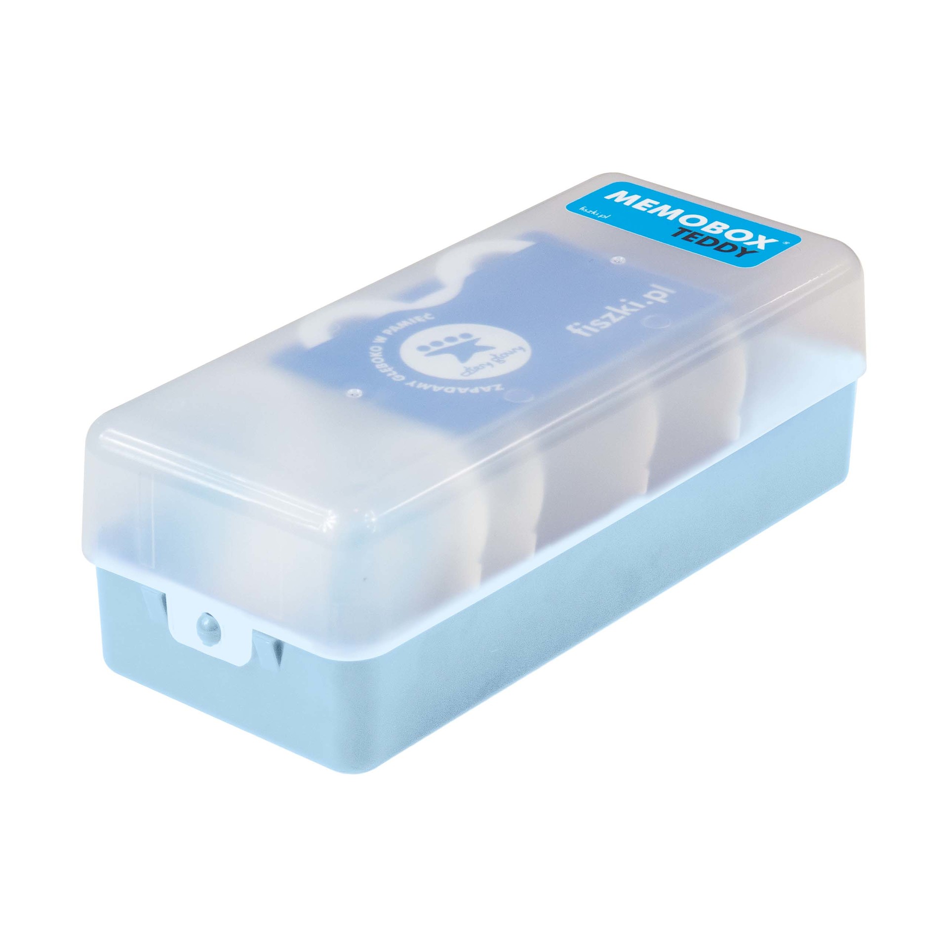 Memobox Teddy Blue - Plastikowy - Pudełko Do Szybkiej i Skutecznej Nauki Języka Obcego