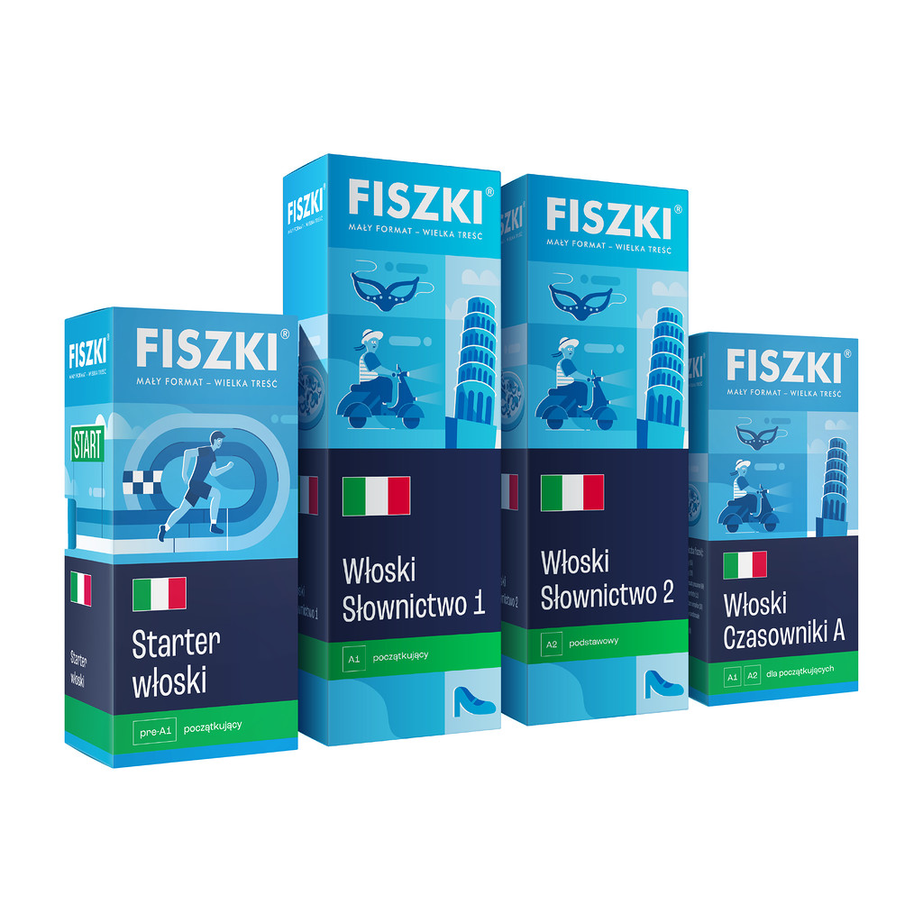 Zestaw fiszek - Włoski dla początkujących - skuteczna i szybka metoda nauki języka włoskiego