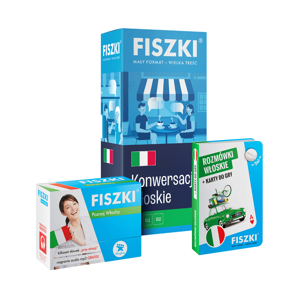 Zestaw fiszek - Włoski dla podróżników - skuteczna i szybka metoda nauki języka włoskiego