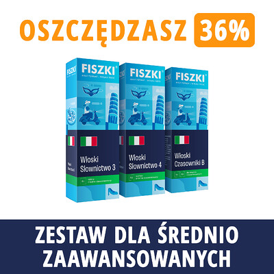 Zestaw fiszek - WŁOSKI DLA ŚREDNIO ZAAWANSOWANYCH - oszczędzasz 133 zł!